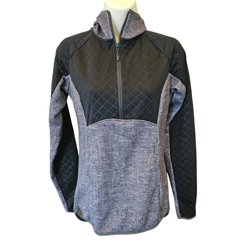 North Face gorpcore sz S black mixed media 1 /4 zip pullover EUC sweater winter